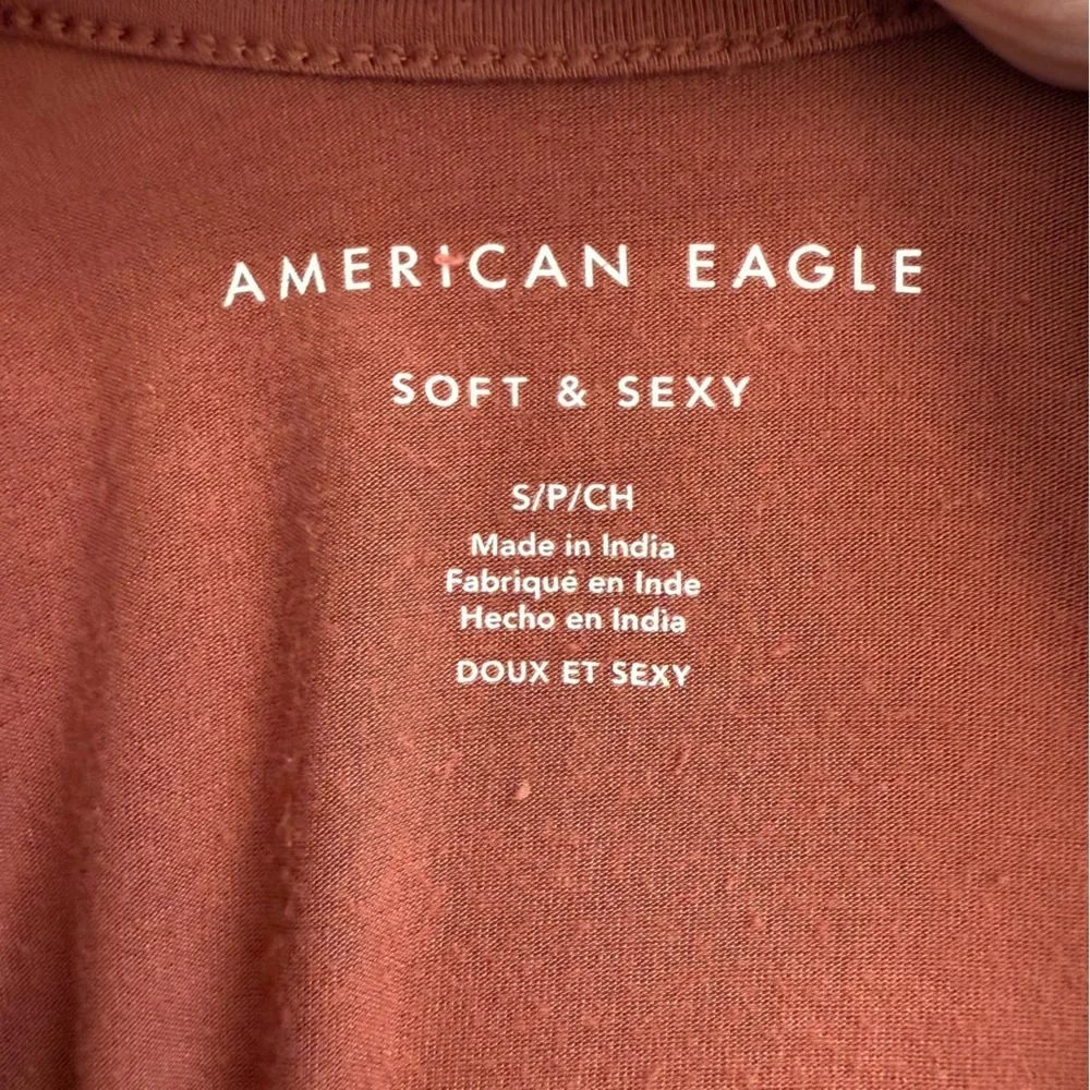 American Eagle Soft & Sexy Rose Pink Mauve Embroidered Square Neck Top Size SM - Picture 4 of 10